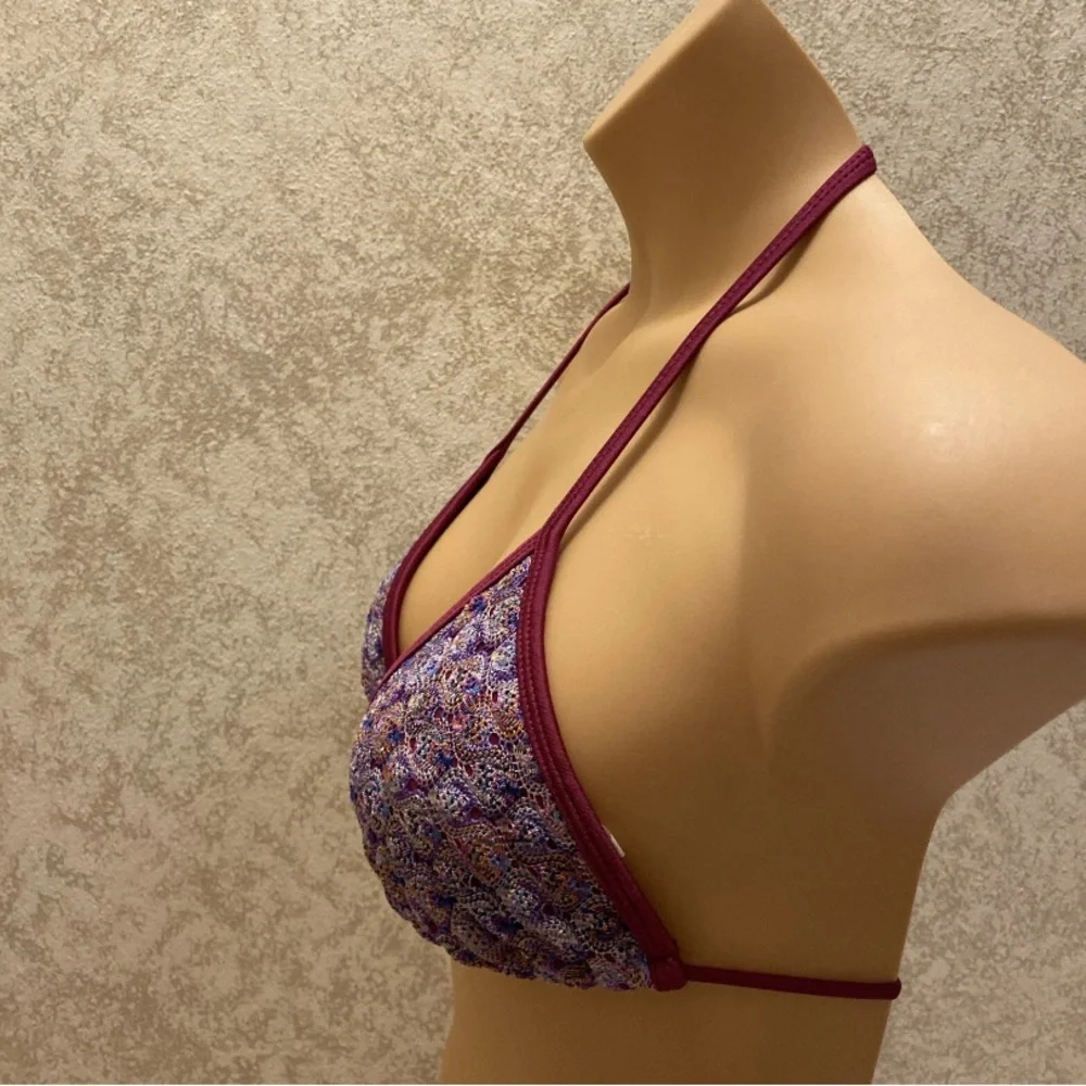 Xhilaration Multicolored Crocheted Paisley Bikini Top
